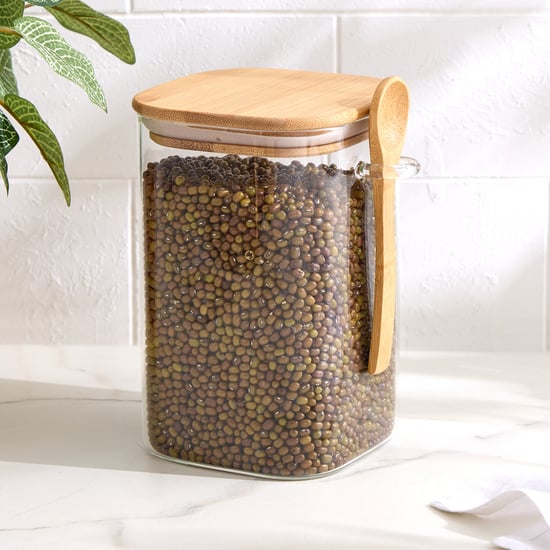 Regal Luxe Yorkshire Borosilicate Glass Jar with Spoon - 1.1L