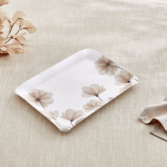 Meadows Monalisa Stylo Melamine Floral Print Serving Tray - 31x23cm