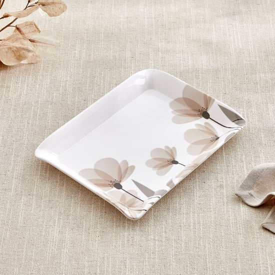 Meadows Monalisa Stylo Melamine Floral Print Serving Tray - 23.5x18cm