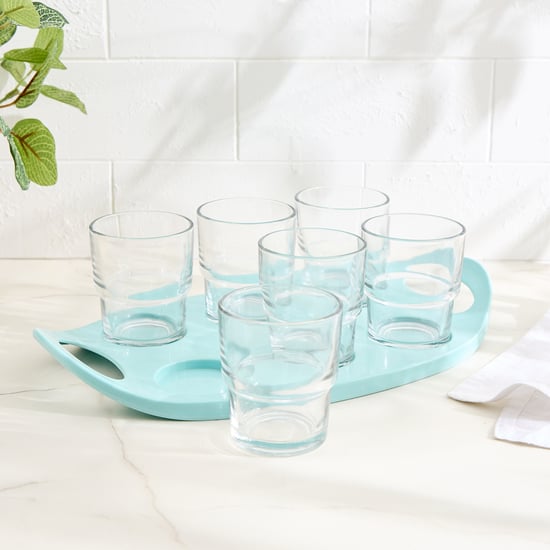 Tuscany Zinnia Set of 6 Juice Glass with Serving Tray - 150ml