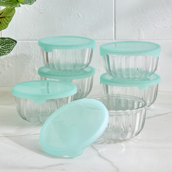 Tuscany Zinnia Set of 6 Glass Bowls with Lid - 170ml