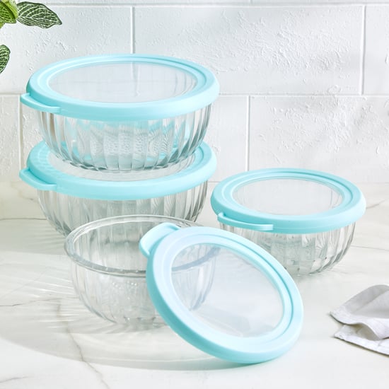 Tuscany Zinnia Set of 4 Glass Serving Bowl Set