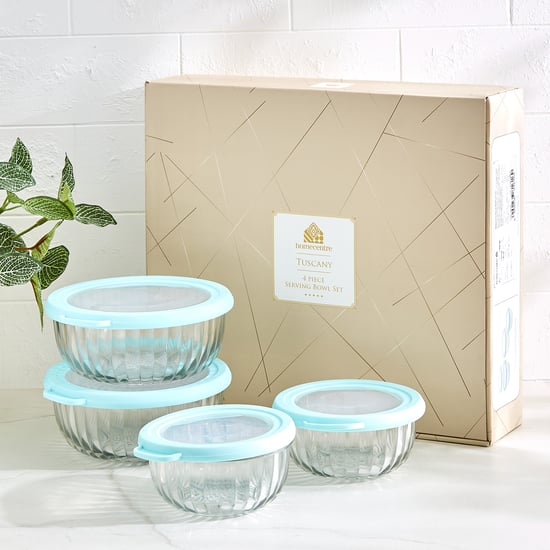 Tuscany Zinnia Set of 4 Glass Serving Bowl Set