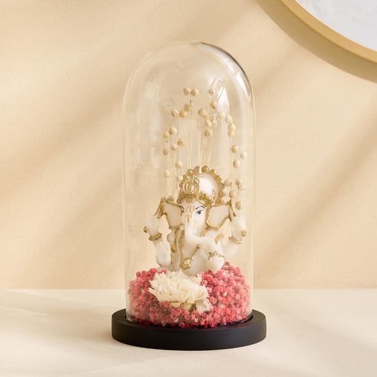 Haven Alba Glass Ganesha in Dome Figurine