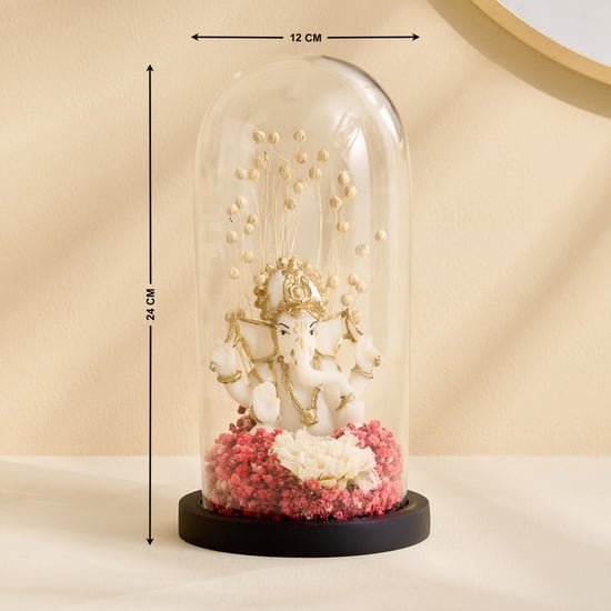 Haven Alba Glass Ganesha in Dome Figurine