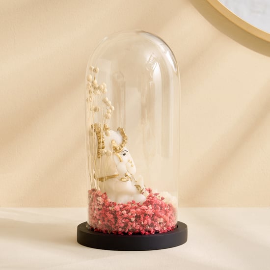 Haven Alba Glass Ganesha in Dome Figurine