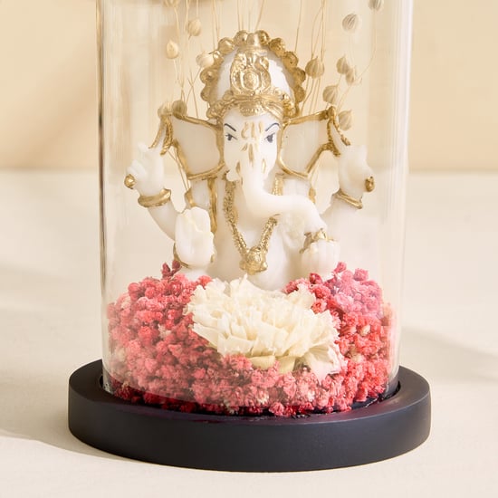Haven Alba Glass Ganesha in Dome Figurine