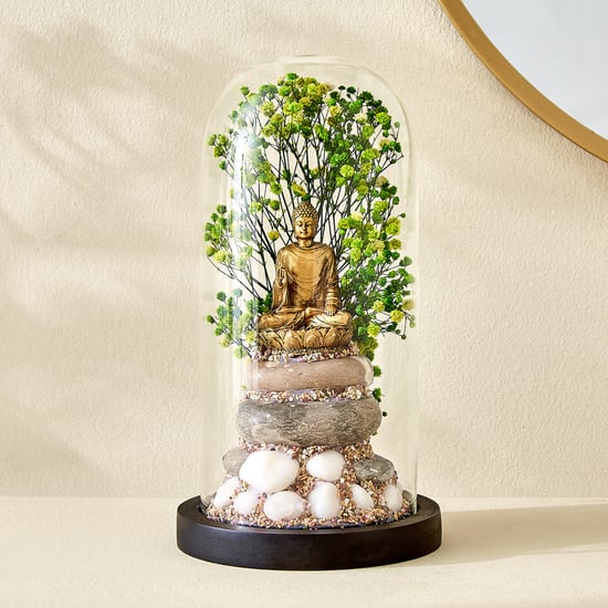Haven Alba Glass Buddha in Dome Figurine