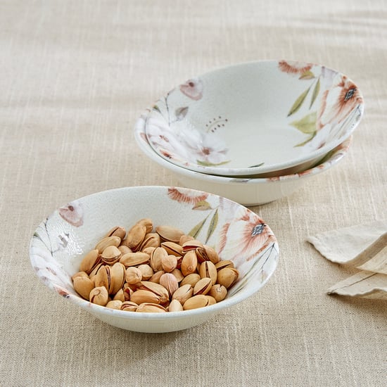 Elva Set of 3 Porcelain Floral Print Nappy Bowls - 460ml