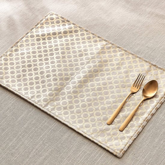 Glimmer Brio Cotton Foil Print Reversible Placemat