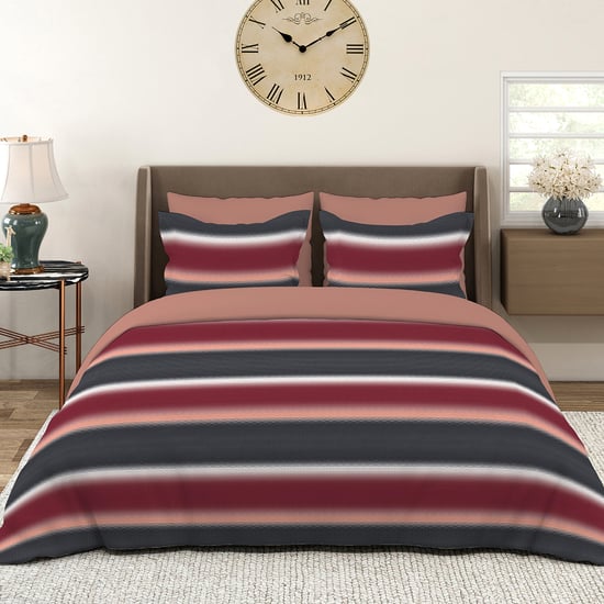LAYERS Durathread Cotton 225TC Striped 3Pcs Super King Bedsheet Set