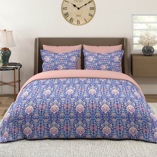 LAYERS Glory Cotton 144TC Ethnic Print 3Pcs Queen Bedsheet Set