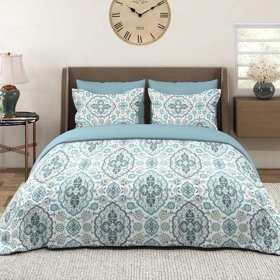 LAYERS Glory Cotton 144TC Ethnic Print 3Pcs Queen Bedsheet Set