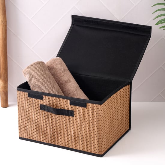 Wilton Macy Bamboo Foldable Storage Basket with Lid
