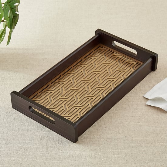 Elm Laser Linear Wooden Serving Tray - 36x20x5.5cm