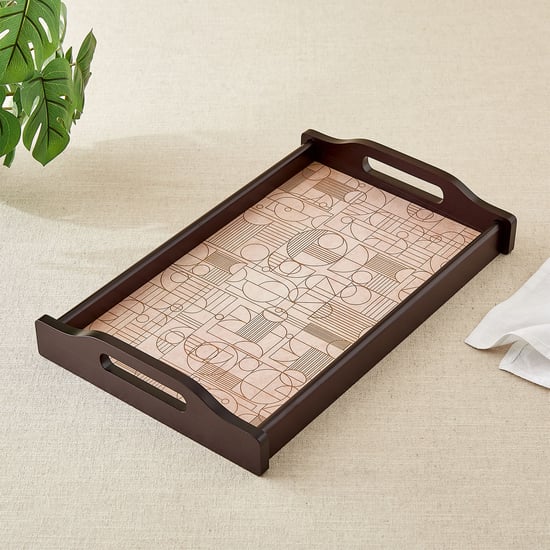 Elm Elite Wooden Geometric Print Serving Tray - 40x26cm