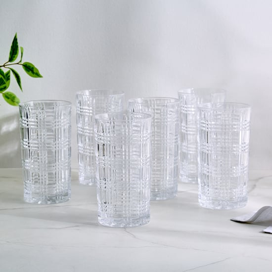Mizu Plaid Set of 6 Drink Glasses - 410ml