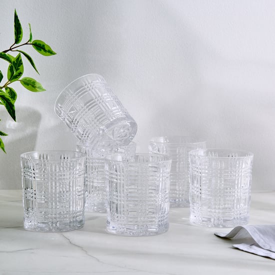 Mizu Set of 6 Plaid Whiskey Glasses - 350ml