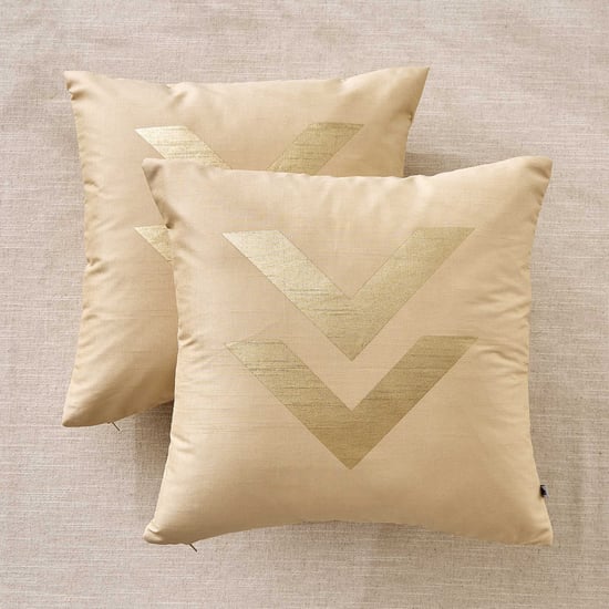 Lunaa Arrow Set of 2 Foil Print Cushion Covers - 40x40cm