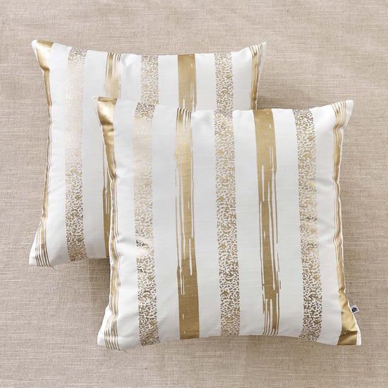 Lunaa Circlet Set of 2 Foil Print Cushion Covers - 40x40cm