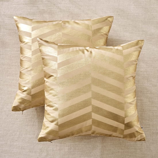 Lunaa Harmonic Set of 2 Foil Print Cushion Covers - 40x40cm