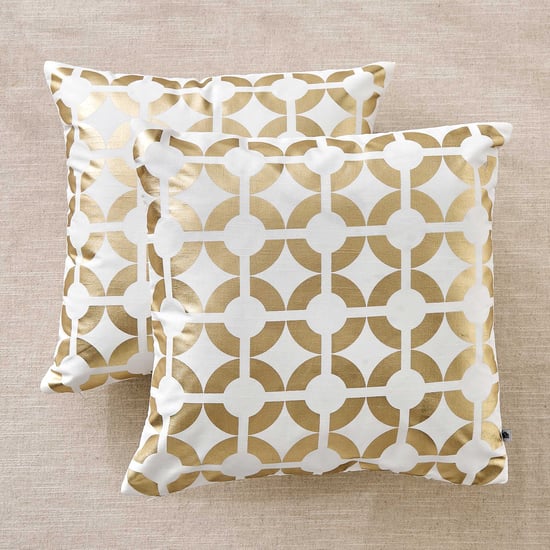 Lunaa Triedge Set of 2 Foil Print Cushion Covers - 40x40cm