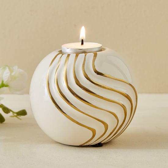 Moksha Ceramic Waves T-Light Holder