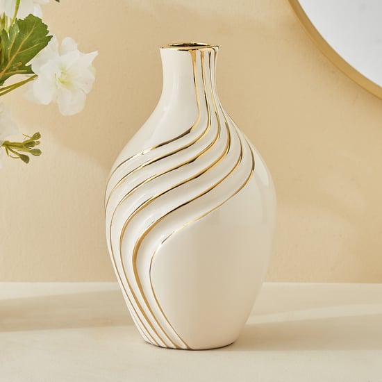 Moksha Ceramic Waves Vase - Medium