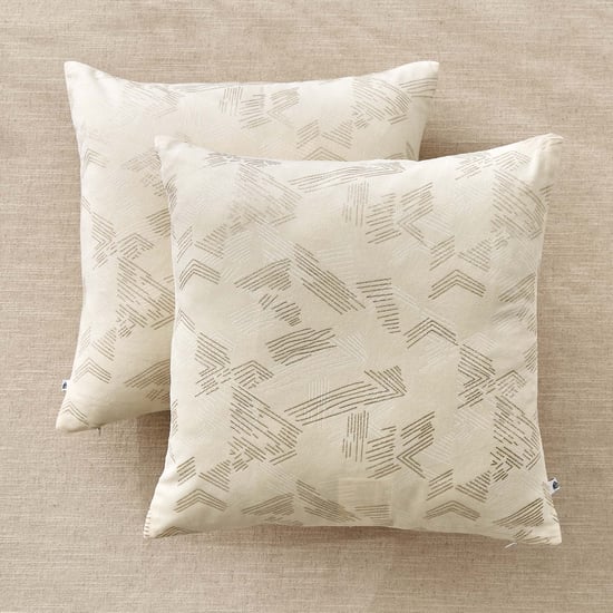 Glimmer Marison Set of 2 Velvet Finish Foil Print Cushion Covers - 40x40cm