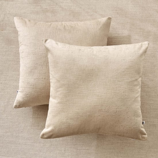 Glimmer Marison Set of 2 Velvet Finish Embossed Cushion Covers - 40x40cm