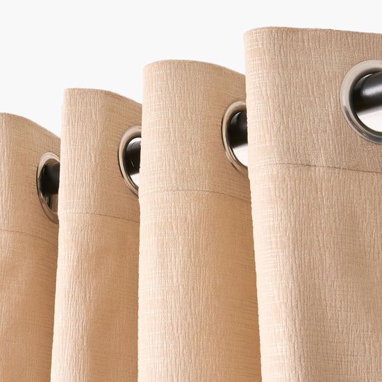 Glimmer Marison Set of 2 Foil Print Light Filtering Door Curtains - 8.8ft (270cm)