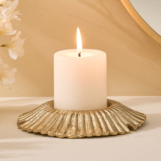 Moksha Brew Aluminium Starburst Pillar Candle Holder