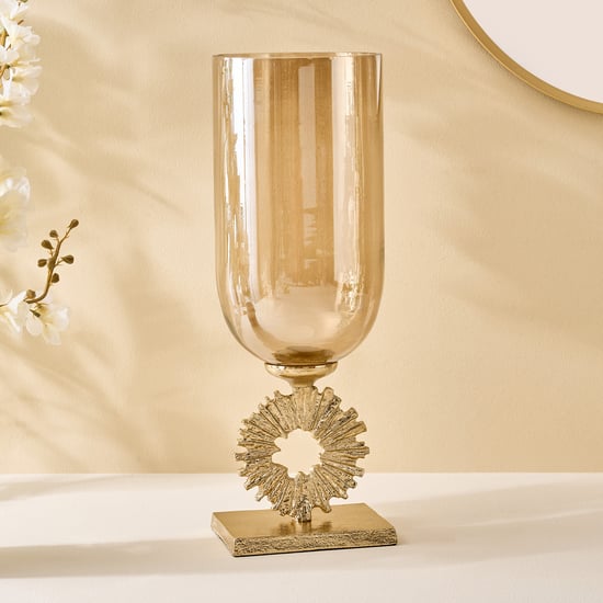 Moksha Brew Starbust Glass and Aluminium Vase - Small