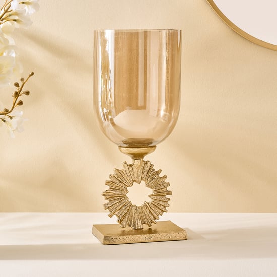 Moksha Brew Starburst Glass and Aluminium Vase - Small