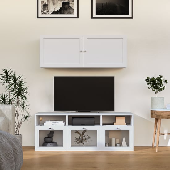 Soho Small TV Unit with 2 Multipurpose Cabinet - White