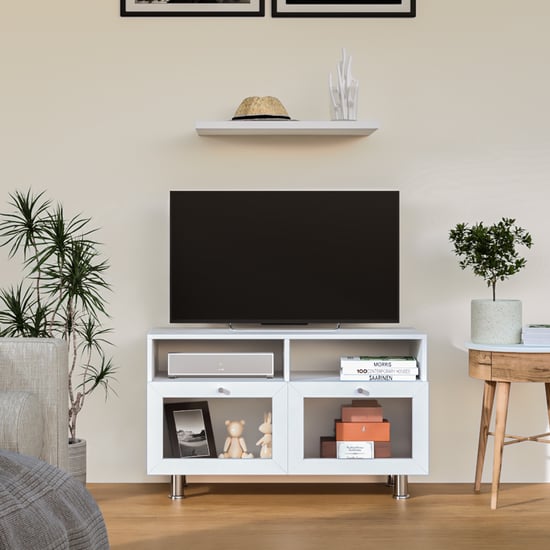 Soho Small TV Unit with Open Shelf - White