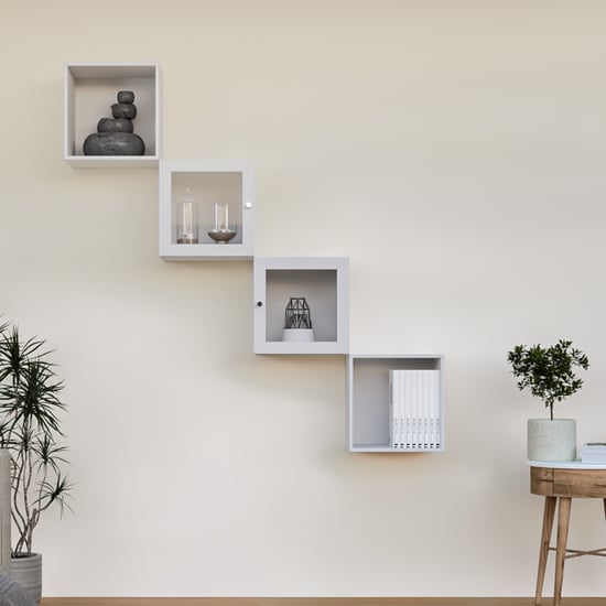 Soho Set of 4 Cube Wall Shelves - White