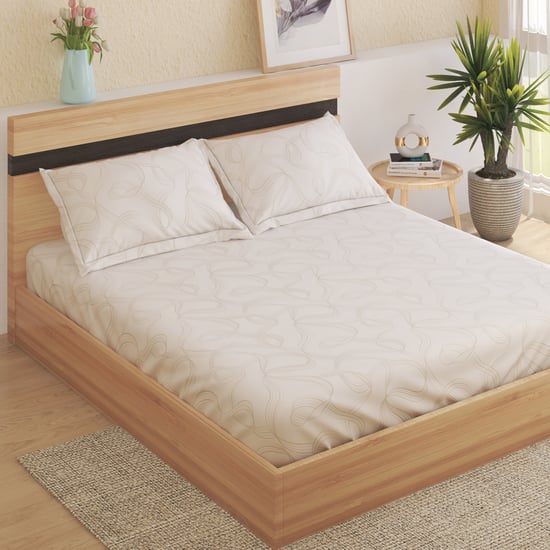 Ezra Morem Cotton 144TC Printed 3Pcs Queen Bedsheet Set