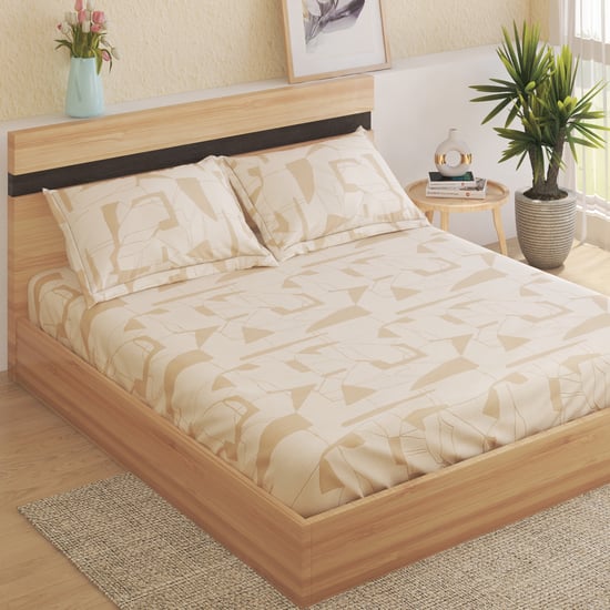 Ezra Cotton 144TC Printed 3Pcs Queen Bedsheet Set