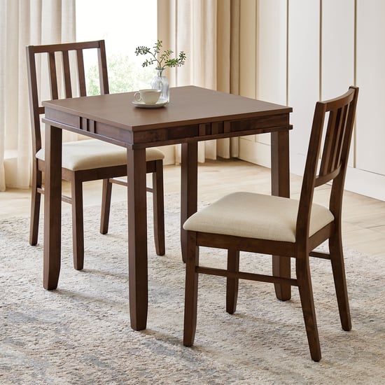 Trio Solid Wood 2-Seater Dining Set with Chairs - Walnut