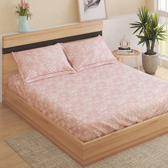 Ezra Silvertree Cotton 144TC Printed 3Pcs Queen Bedsheet Set