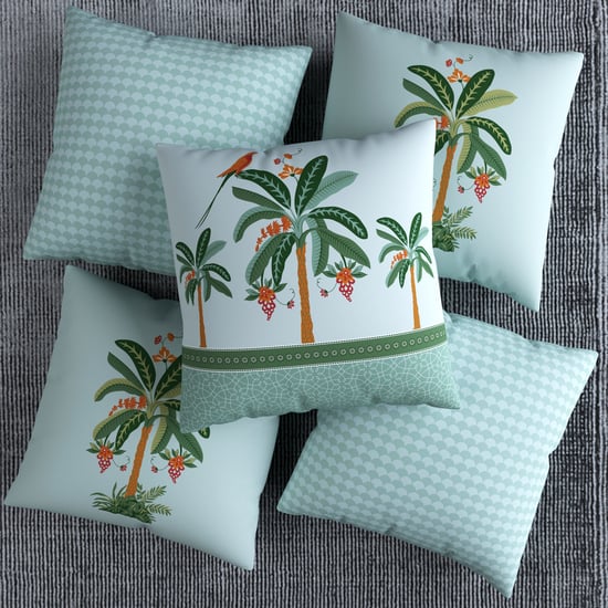 Vera Palm Tree Set of 5 Printed Cushion Covers - 40x40cm