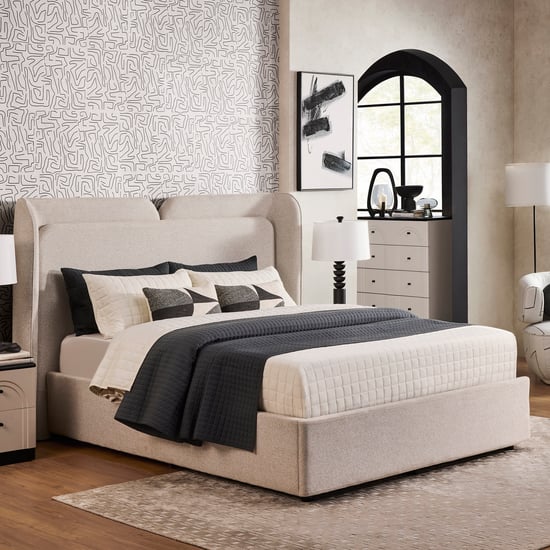 Saga Queen Bed - Beige