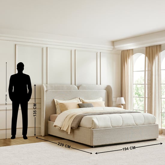 Saga Queen Bed - Beige