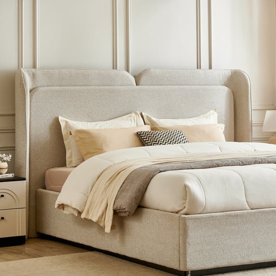 Saga Queen Bed - Beige