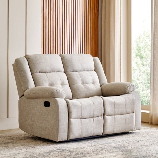 Helios Zurich Fabric 2-Seater Recliner - Beige