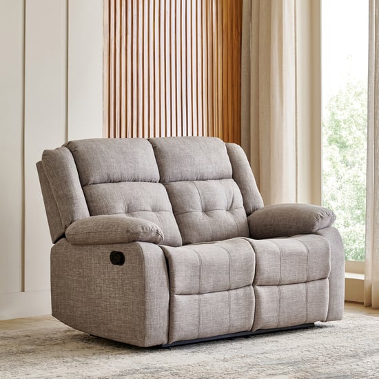 Helios Zurich Fabric 2-Seater Recliner - Brown