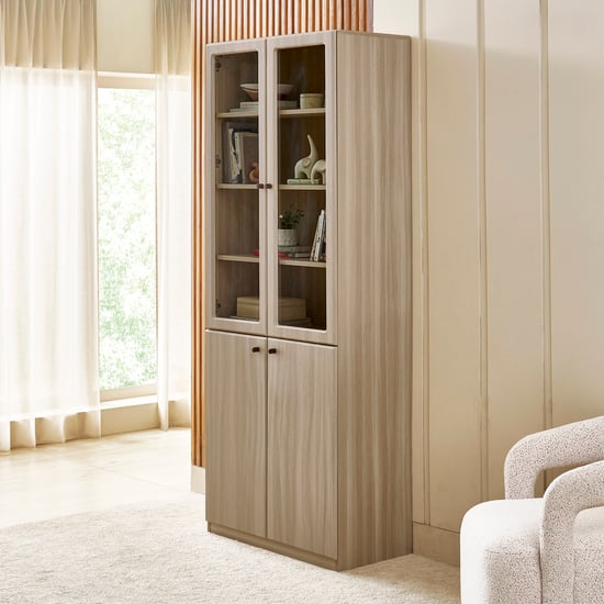 Wells Modular 4-Door Book Cabinet - Brown