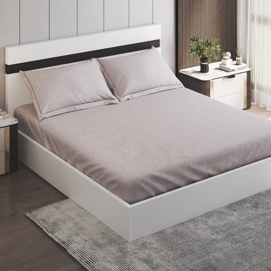 Nuqta Heather Cotton 400TC Printed 3Pcs Super King Bedsheet Set