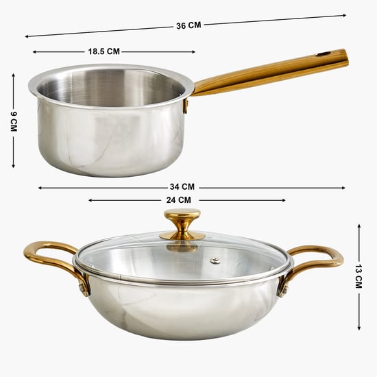 Gravis Stellar 3Pcs Tri-Ply Stainless Steel Induction Compatible Cookware Set